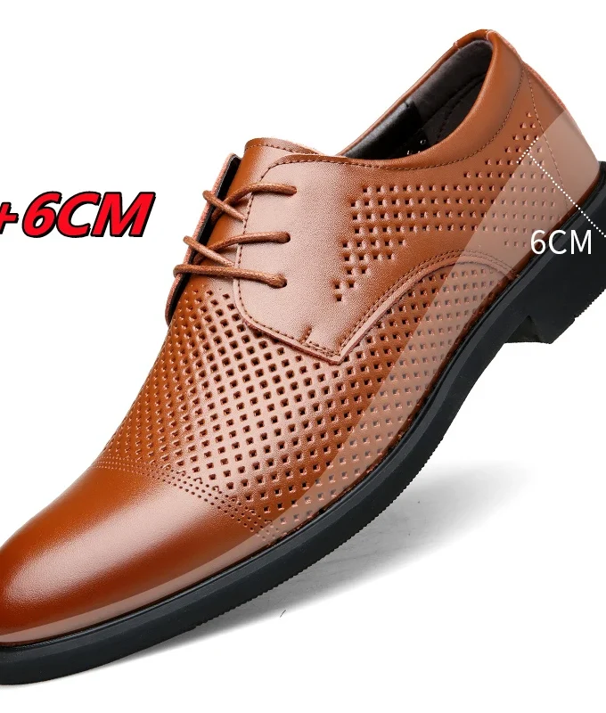 MISTER Formal Height Increasing Shoes Man Taller Elevator 6CM Invisible Insole For Men Heighten Increased Oxfords Business Lift