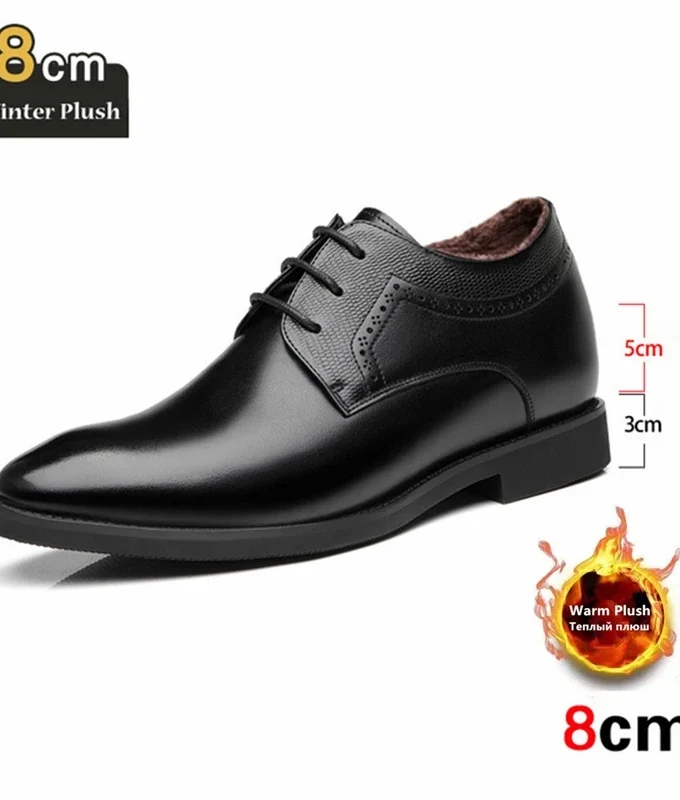 Man Elevator Business Dress Leather Shoes 3/6/8cm Men Formal Shoes Winter/Spring Business Men Oxfords Versatile Wedding Shoes