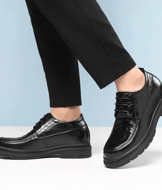 YEINSHAARS 3/6/8 Cm Elevator Men Dress Shoes Height Increase Cow Leather Men Formal Shoes Oxfords Business Men Suit Shoes Taller