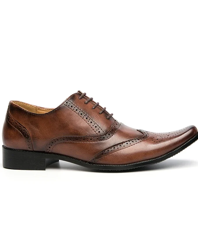 Oxfords Men Shoes Leather Shoes Fashion Business Casual Party Banquet Daily Retro Pointed Toe Carved Lace-up Brogues Dress Shoes