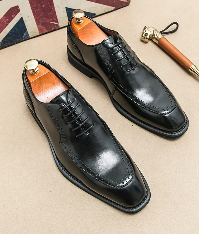 Luxury Brand Four Seasons Shoes British Microfiber Leather Shoes Men Business Dress Shoes Office Gentleman Formal Casual Oxfords