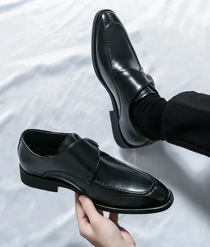 Leather Shoes For Men Fashion Buckle Classic Business Shoes for Male Luxury Brand Antiskid Cozy Men Loafers Design Shoes Men