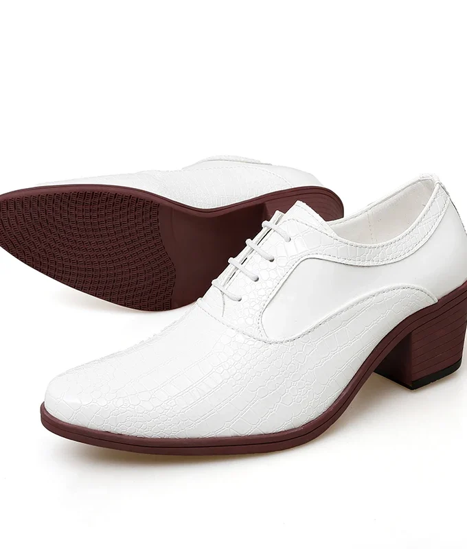 Hot Sale Crocodile Men's Heel Shoes Formal Leather Brown Men Loafers Dress Shoes Fashion Mens Casual Shoes Zapatos Hombre 2023