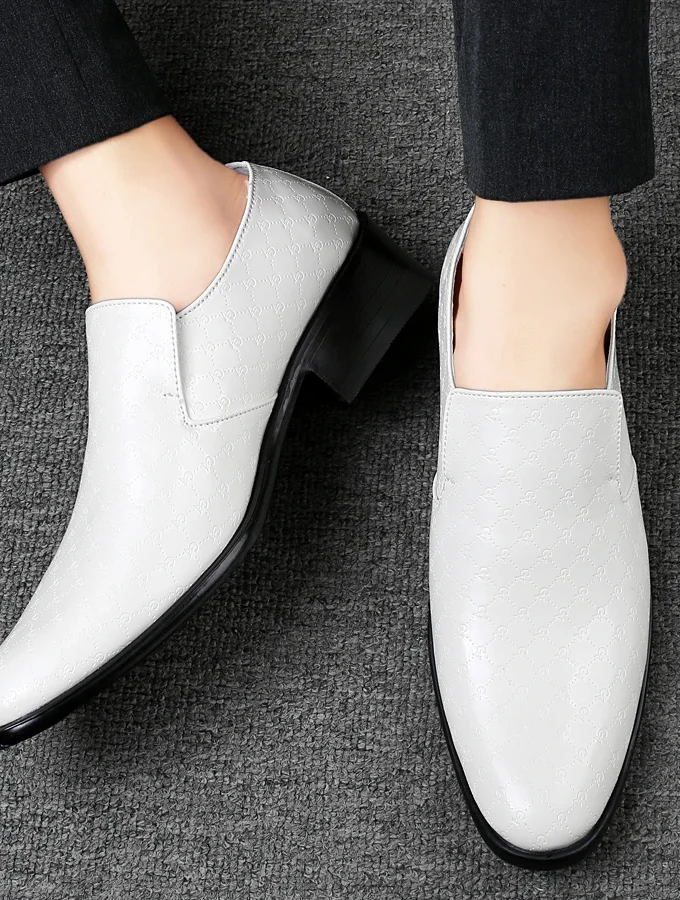 Brand Business Dress Men Shoes Formal Slip On Dress Shoes Men Thick Heel Oxfords High Quality Leather Shoes For Men Lift Loafers