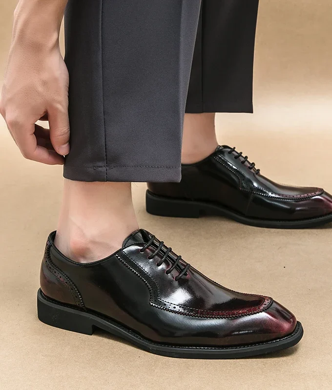 Luxury Brand Four Seasons Shoes British Microfiber Leather Shoes Men Business Dress Shoes Office Gentleman Formal Casual Oxfords