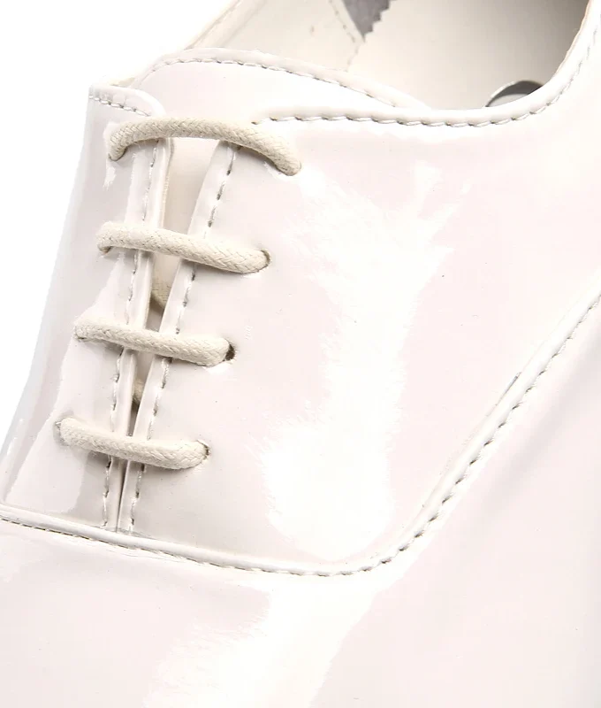 6CM High Heel Man Patent Leather Dress Shoes Solid Color Formal Office Lace Up Party Wedding Business Height Increasing Shoes