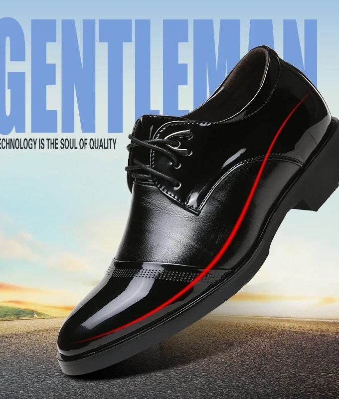 Men 6CM Height Increasing Shoes Business Formal Leather Elevator Shoes Man British Casual Wedding Suit Shoes Oxfords Office Male
