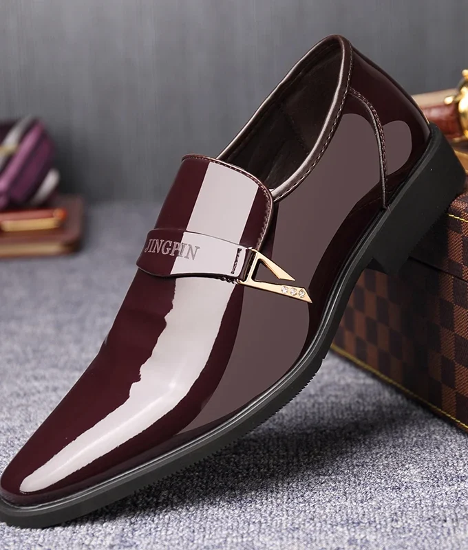 Man 6/8cm Newest Formal Derby Shoes Patent Leather Height Increase Men Dress Shoes Wedding Business Elevator Shoes Bright Upper