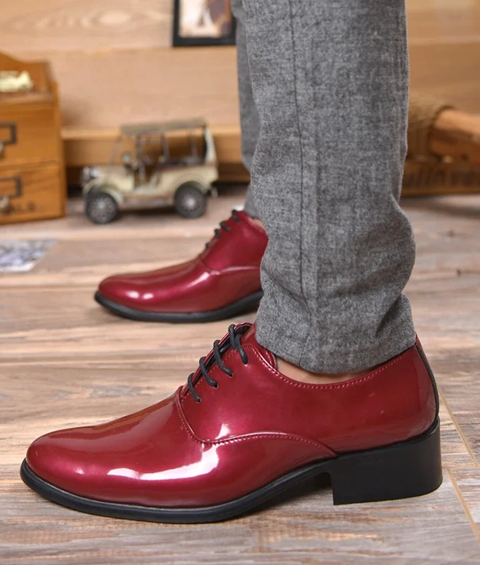 High Heel Leather Shoes Men Shoes Elevator Shoes Multicolour Male Oxfords Pointed Toe Formal Shoe for Man Luxury Wedding Party