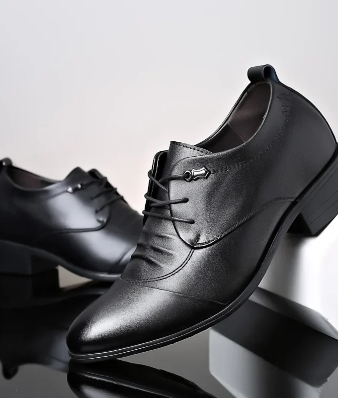 Height Increasing Men Dress Elevator Shoes Increased Mens Business Formal Shoes Fashion Youth Men's Suit Wedding Oxfords