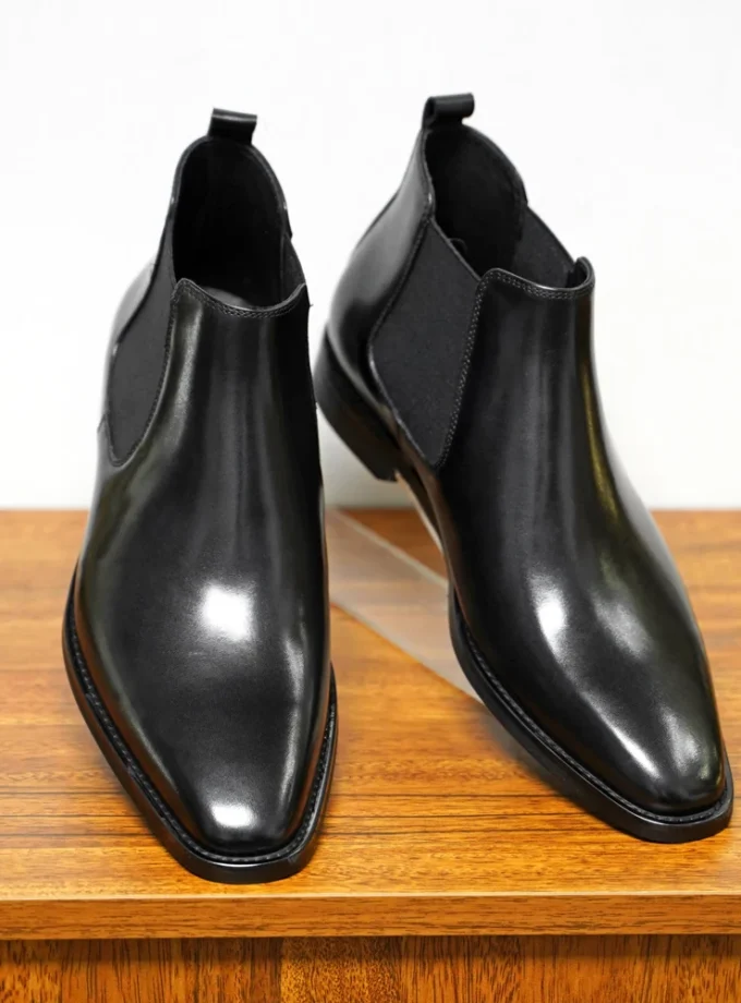 New Chelsea Boots Men Shoes PU Brown Fashion Versatile Business Casual British Style Street Party Wear Classic Dress Ankle Boots