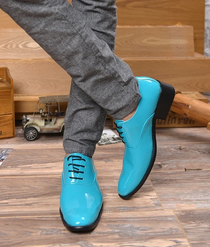High Heel Leather Shoes Men Shoes Elevator Shoes Multicolour Male Oxfords Pointed Toe Formal Shoe for Man Luxury Wedding Party
