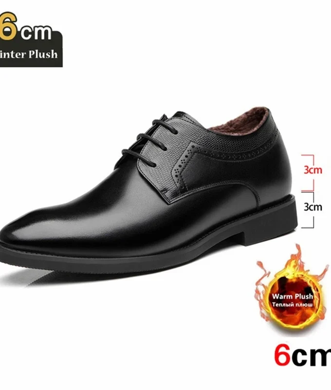 Man Elevator Business Dress Leather Shoes 3/6/8cm Men Formal Shoes Winter/Spring Business Men Oxfords Versatile Wedding Shoes