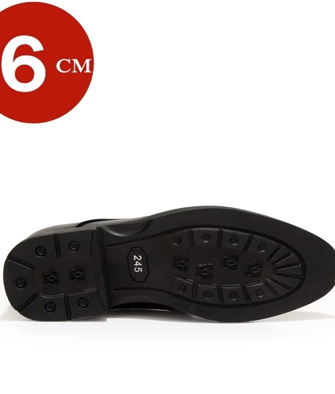 Business Platform Leather Shoes Men Elevator Shoes Casual Height Increase Insole 6CM British Office Black Fashion Dress Oxfords