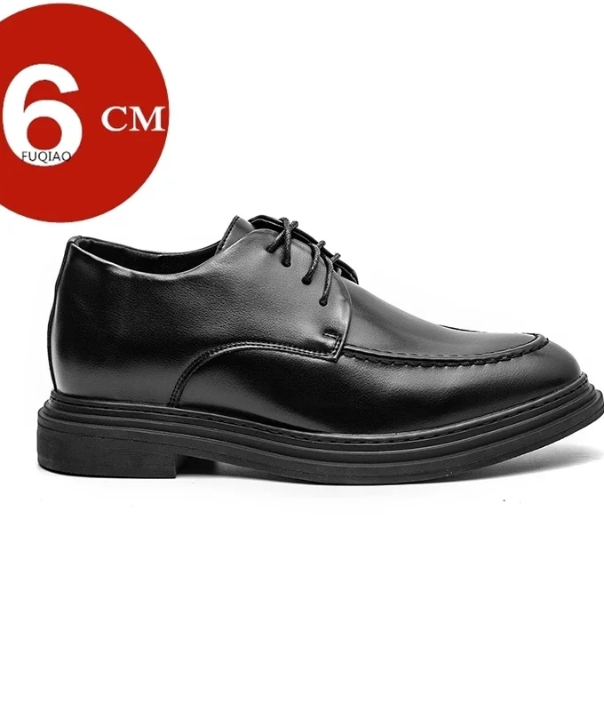 Men Dress 7cm Elevator Shoes Heightening Leather Formal Shoes Platform Comfort Business Wedding Party Men Oxfords Lift Suit Shoe