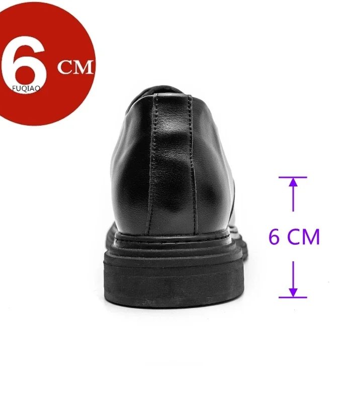 Men Dress 7cm Elevator Shoes Heightening Leather Formal Shoes Platform Comfort Business Wedding Party Men Oxfords Lift Suit Shoe