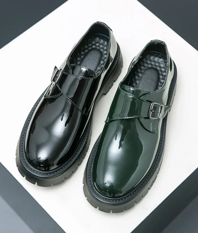 New Fashion Increase Black Casual British Men Leather Shoes Thick Bottom Slip-On Loafers Formal Dress Oxfords Work Wedding Shoe
