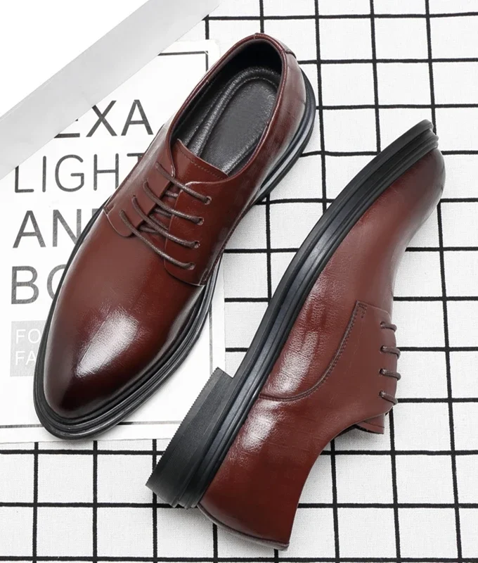 Elevator Shoes Men Dress Shoes 3/6/8 cm Men Formal Shoes Winter/Spring Classic Business Luxury Men Oxfords Footwear Suit Shoes