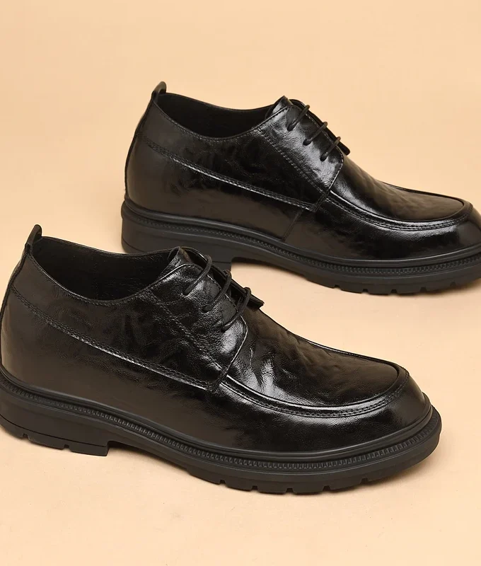 YEINSHAARS 3/6/8 Cm Elevator Men Dress Shoes Height Increase Cow Leather Men Formal Shoes Oxfords Business Men Suit Shoes Taller