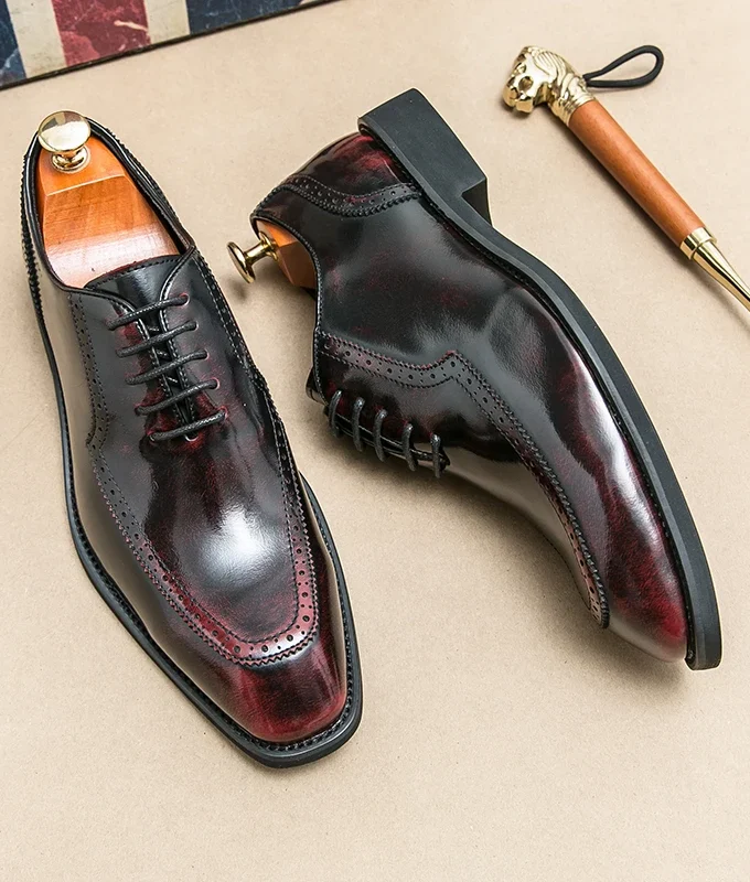 Luxury Brand Four Seasons Shoes British Microfiber Leather Shoes Men Business Dress Shoes Office Gentleman Formal Casual Oxfords