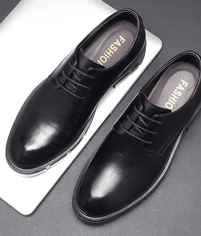 Heighten 8/10CM Man Platform High Heel Shoes Black Dress Man Formal Office Leather Shoes for Men Elegant Business Elevator Shoes