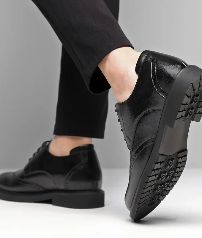 Hidden Heel 8/6CM Cow Leather Men Shoes Office Work Elevator Shoes Brand Man Business Oxfords Footwear Suit Shoes Lift Sneakers