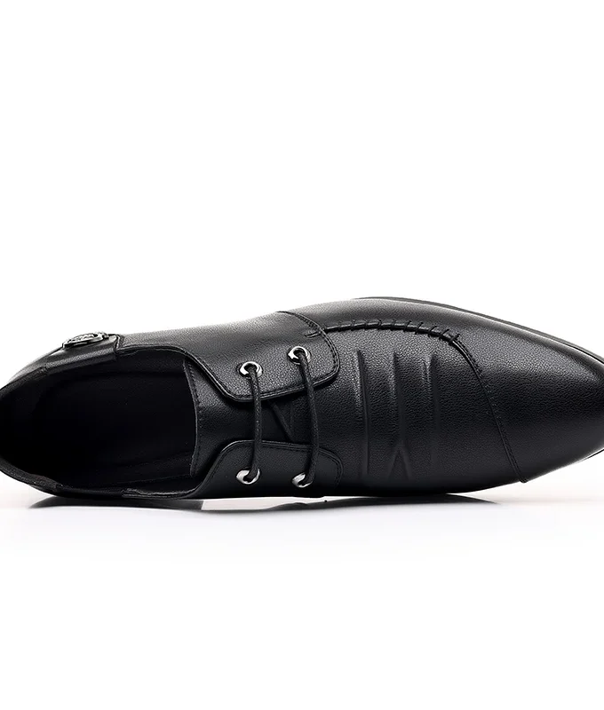 Man Cow Leather Shoes Height Increasing High Heel Shoes Business Party Dress Wedding Shoes Comfortable Formal Wear Casual Shoes