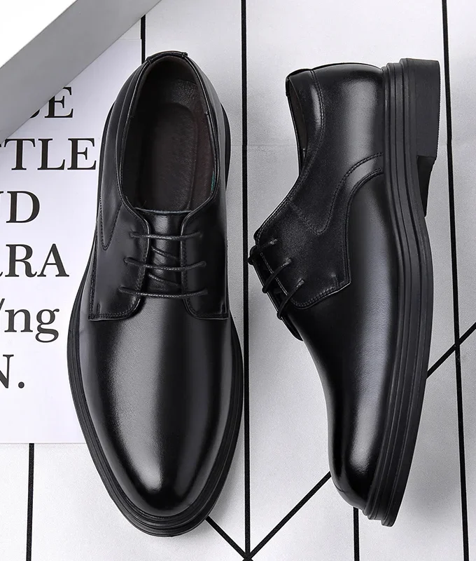 Men Dress Shoes Elevator Shoes Summer Breathable Casual Classic Business Heightening Leather Shoes 8CM 6CM Moccasins Taller Male