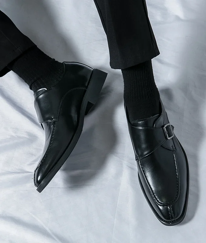 Leather Shoes For Men Fashion Buckle Classic Business Shoes for Male Luxury Brand Antiskid Cozy Men Loafers Design Shoes Men