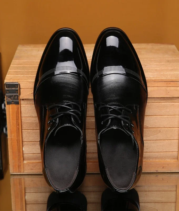 Men 6CM Height Increasing Shoes Business Formal Leather Elevator Shoes Man British Casual Wedding Suit Shoes Oxfords Office Male