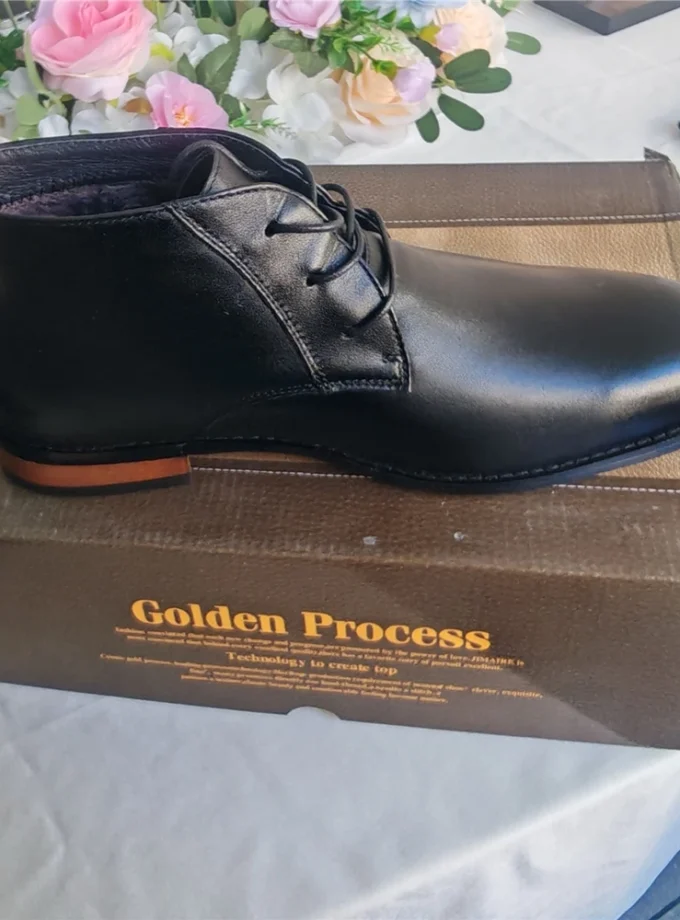 Bussiness Flat/6CM Elevator Men Shoes Genuine Leather Boots Autumn Winter Snow Boots Ankle Boots for Men Botas Hombre Plus Size