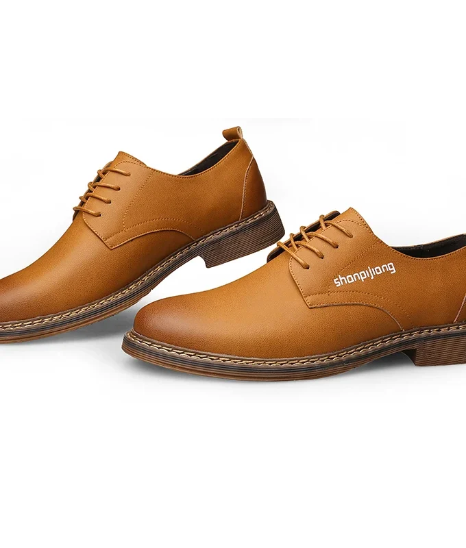 Winter Men Casual Shoes Elevator Shoes Lace Up Black Brown Warm Oxfords for Men Height Increasing Dress Shoes Lift Leather Shoes