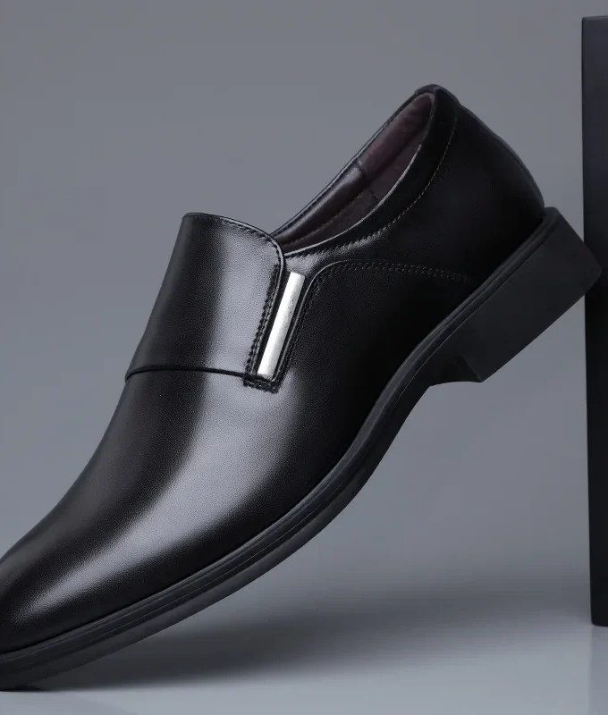 Men 6cm/Flat Leather Shoes Lift Loafers Slip-on Business Elevator Dress Shoes Comfortable Driving Height Shoes Zapatos De Hombre