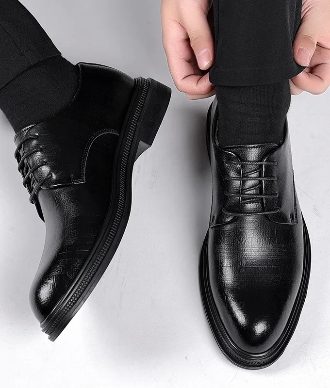 Elevator Shoes For Men 6cm/Flat Shoes Men Formal Shoes Winter/Spring Classic Business Luxury Men Oxfords Footwear Suit Shoes